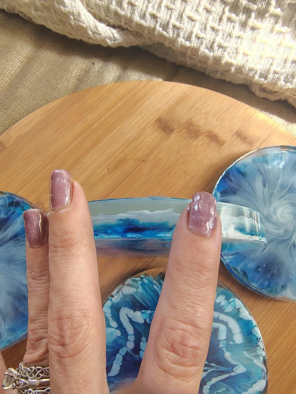 Blue Marble Coasters - Set of 4